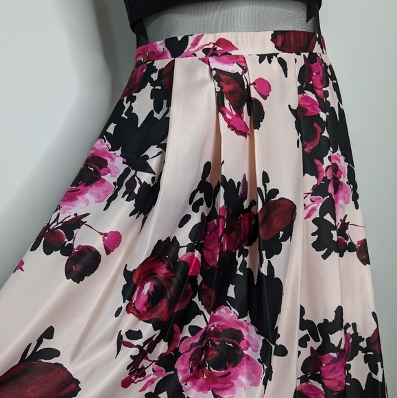B&A by Betsy & Adam black pink sleeveless maxi gown dress 18W - Picture 8 of 11